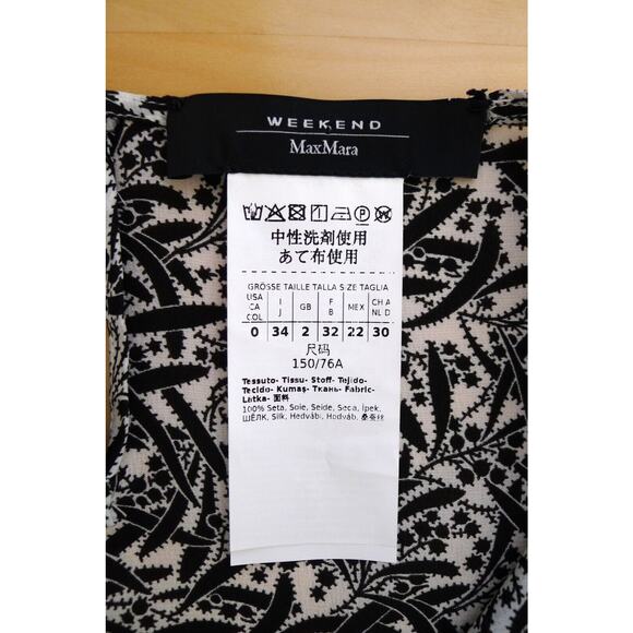 WEEKEND MAX MARA Silk Flutter Sleeve Shirt Blouse Top Neiman Marcus 0 XS $425 - Picture 4 of 11